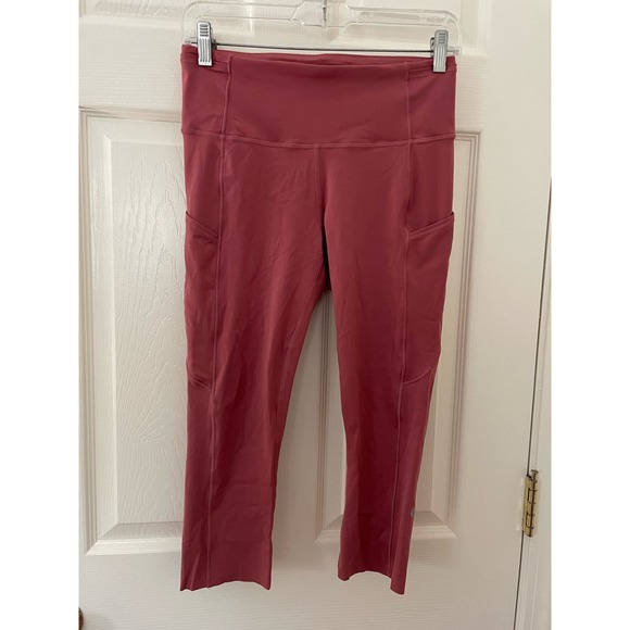 Lululemon Fast and Free Crop II 19” Leggings Cherry Tint Size 8 - Picture 2 of 6